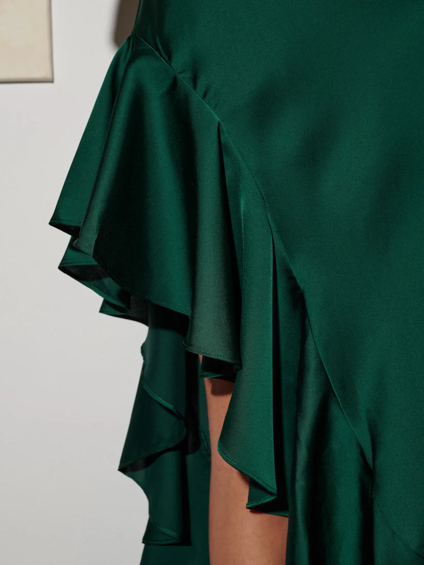 <b> Ghospell </b> Ana Satin Midi Dress - Image 6