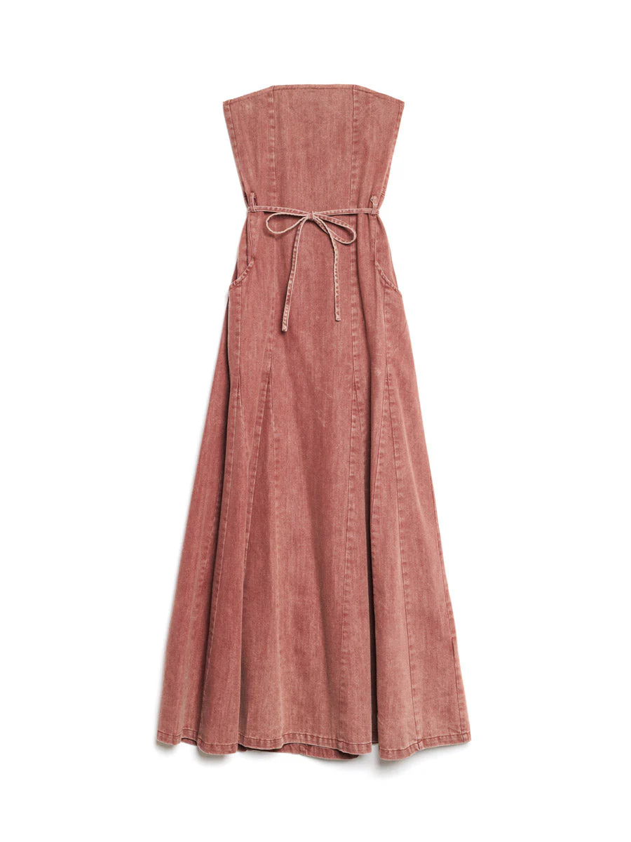 <b> Ghospell </b> Britt Denim Midi Dress - Image 7