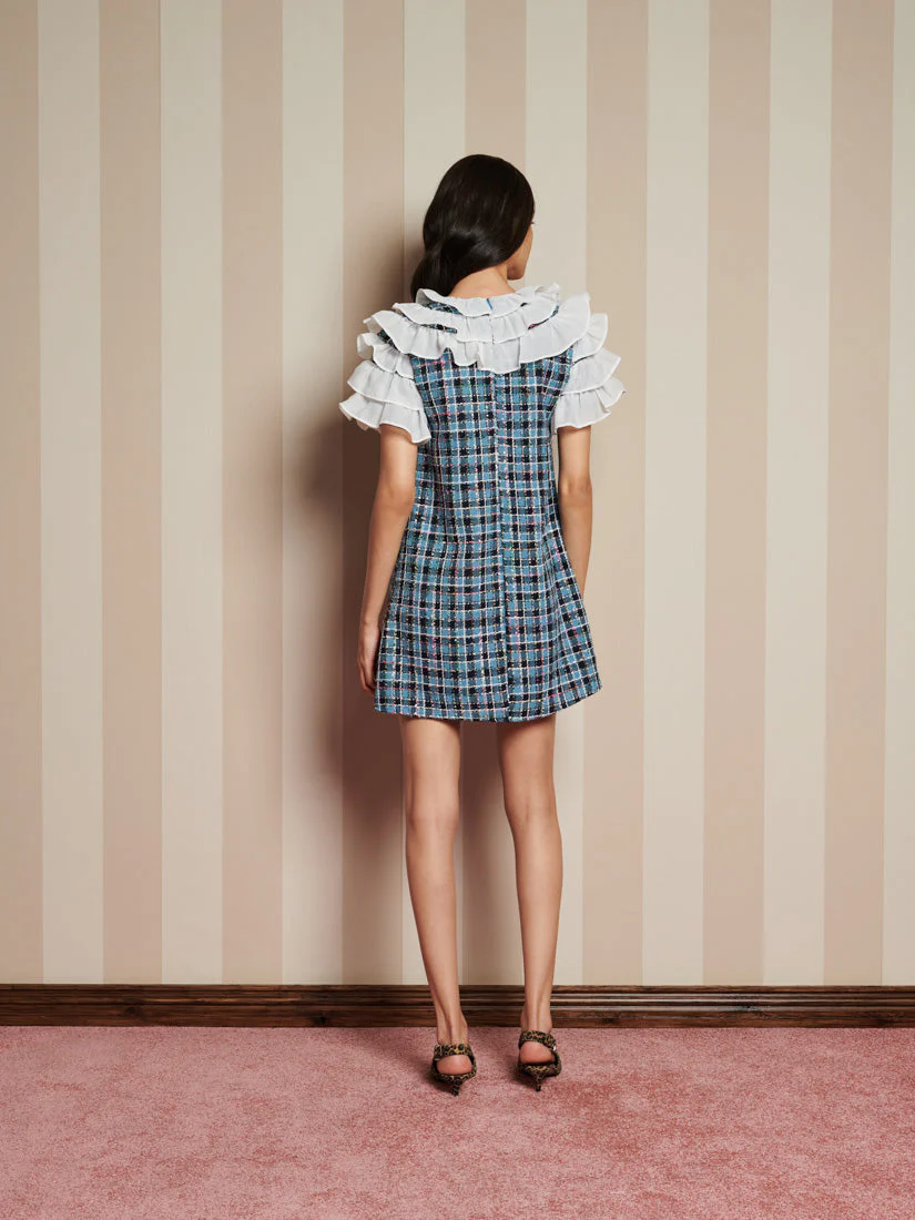 Chamber Tweed Check Mini Dress - Image 3