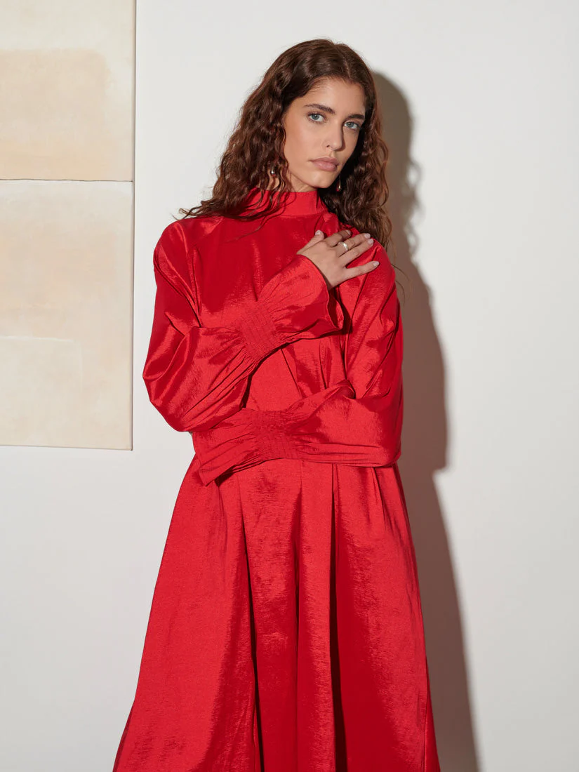 <b> Ghospell </b> Clarissa Taffeta Midi Dress - Image 5