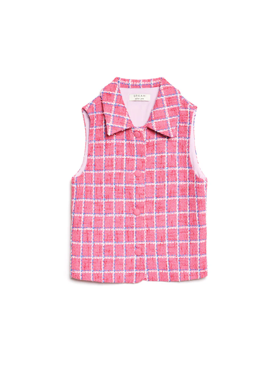 <b>DREAM</b> Cottage Check Tweed Vest - Image 7