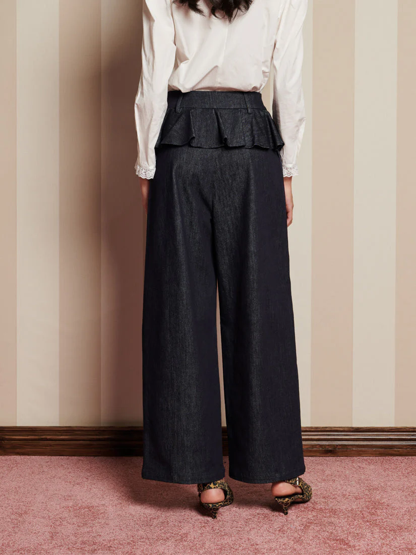 Curio Denim Ruffle Trousers - Image 3