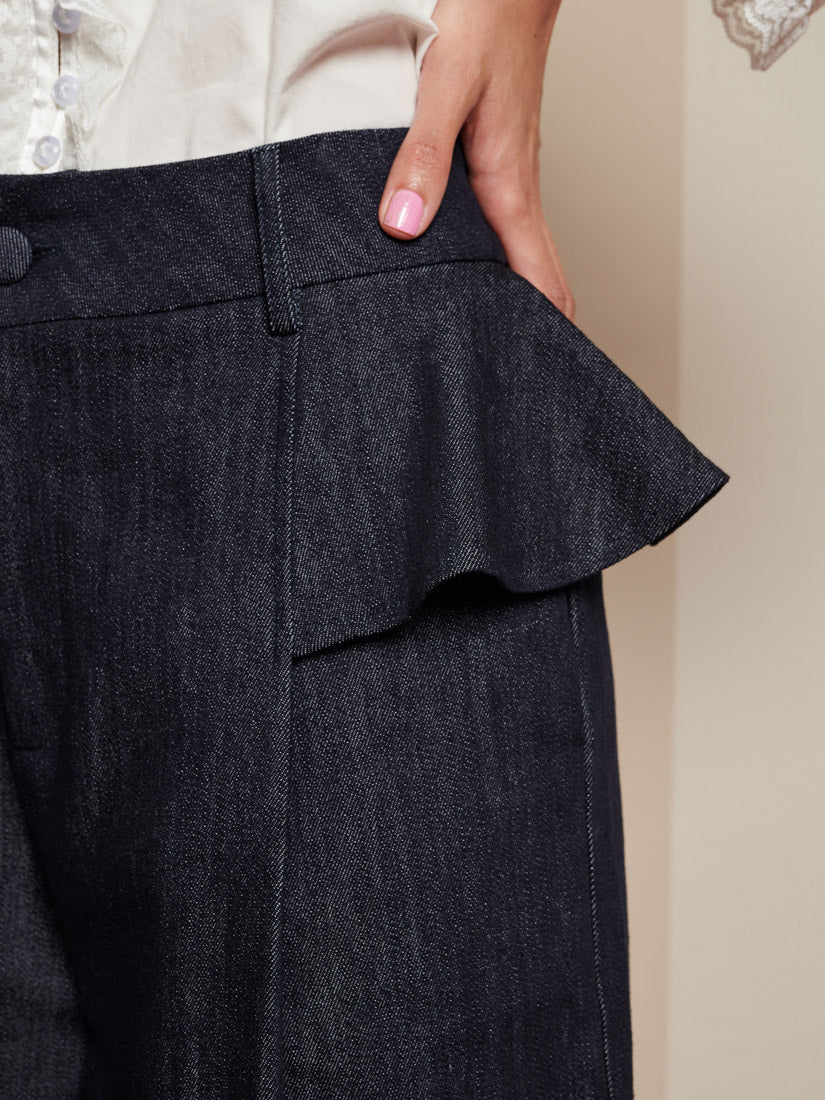 Curio Denim Ruffle Trousers - Image 6