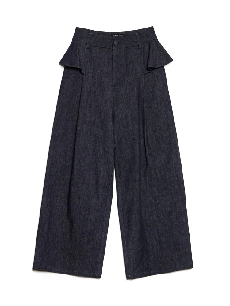 Curio Denim Ruffle Trousers - Image 7