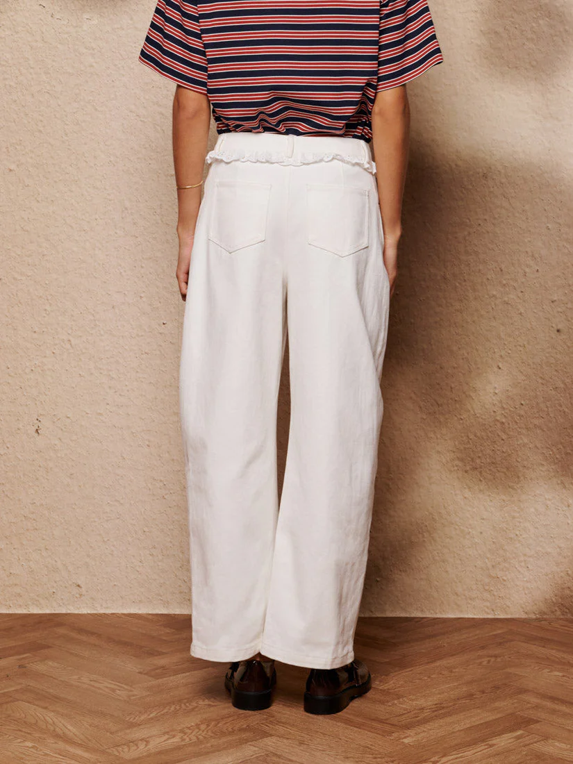 Dappled Denim Trimmed Jeans - Image 3