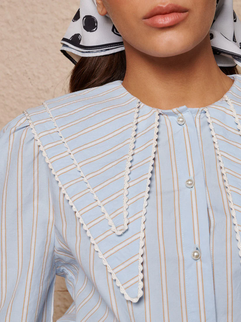 Dawn Stripe Double Collar Shirt - Image 6