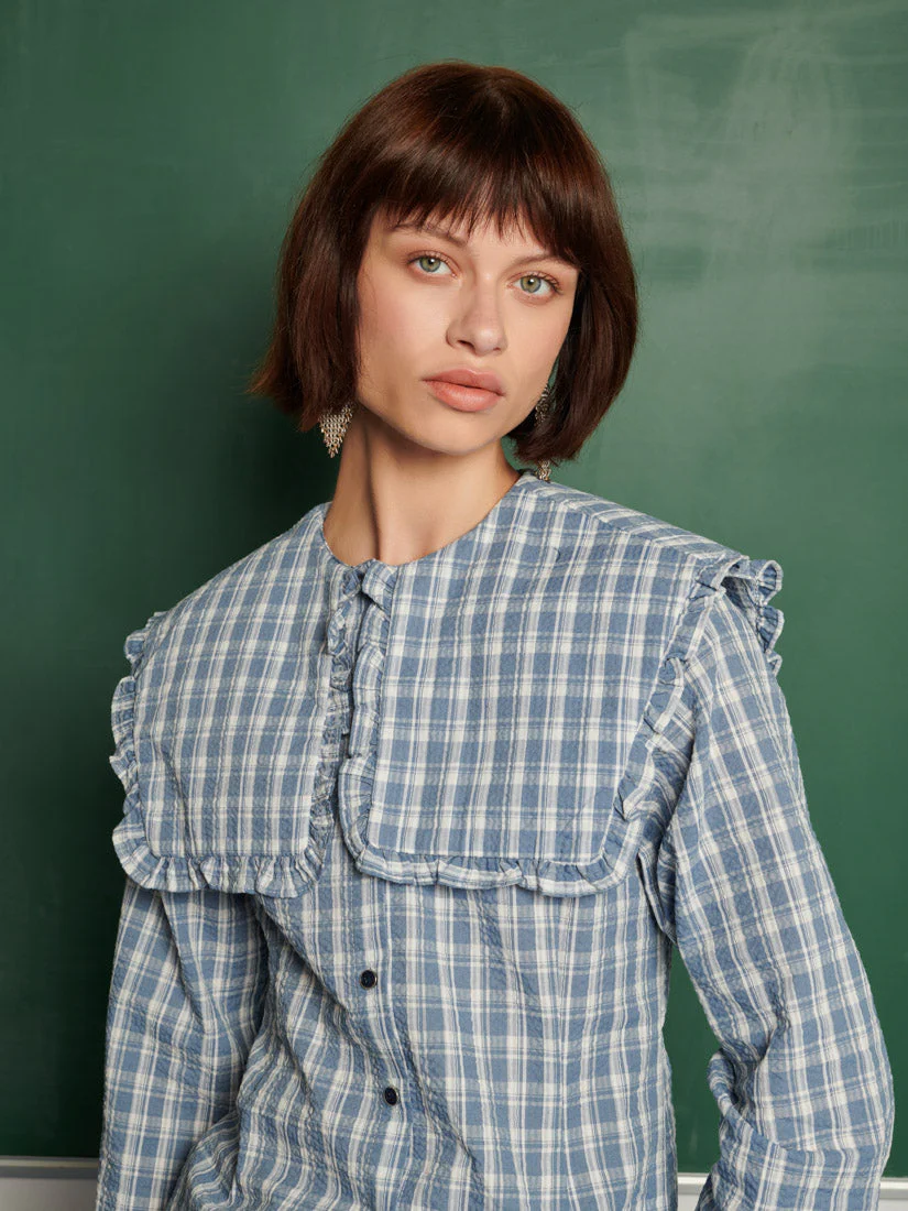 <b> Ghospell </b> Esra Check Blouse - Image 5