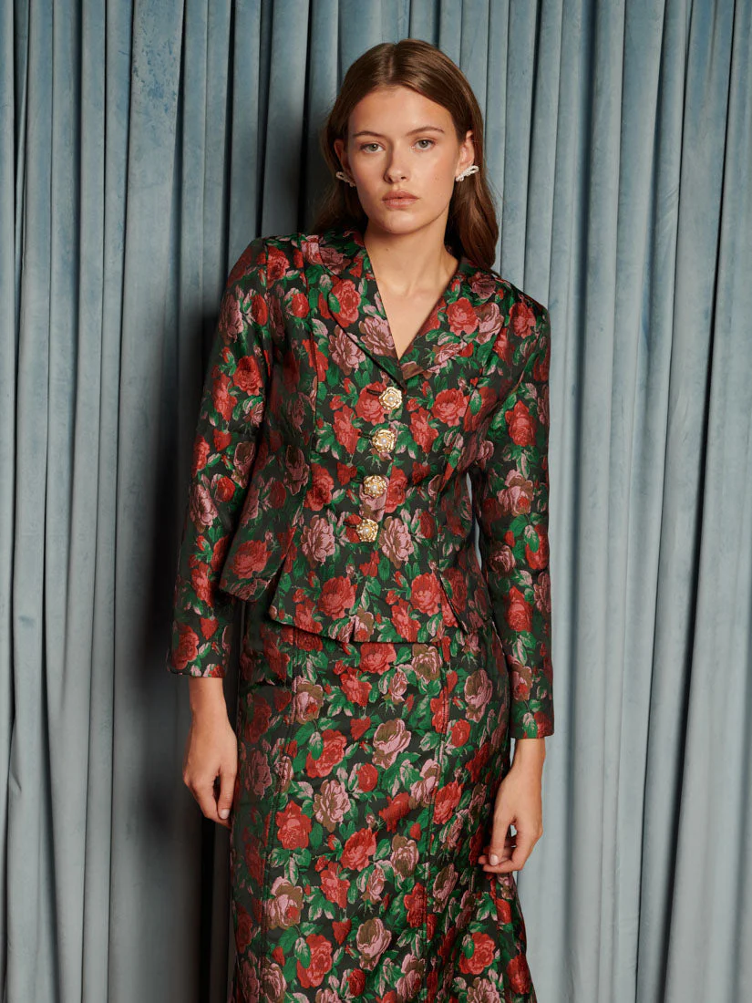 Fantasy Jacquard Cropped Blazer