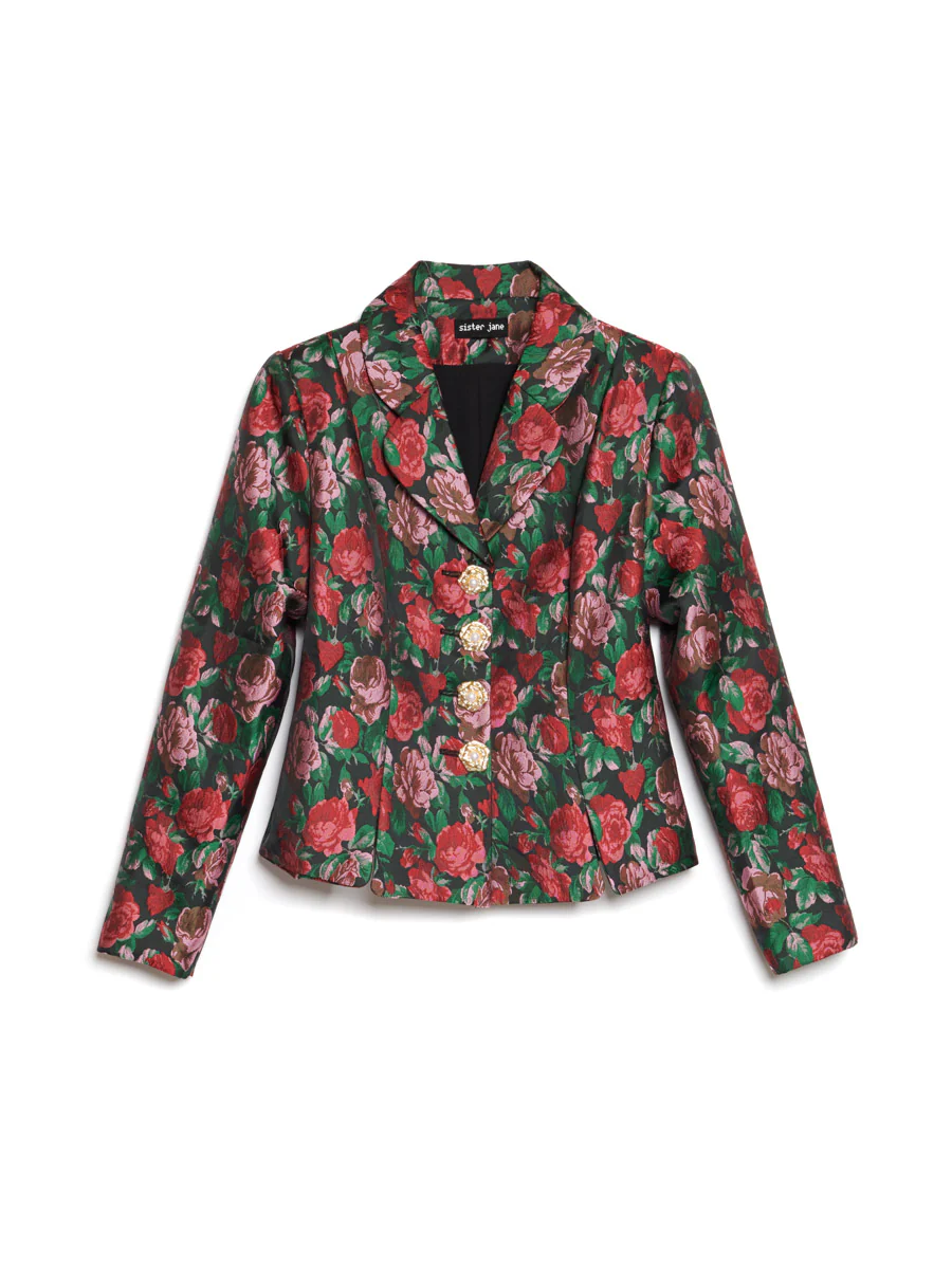 Fantasy Jacquard Cropped Blazer - Image 7
