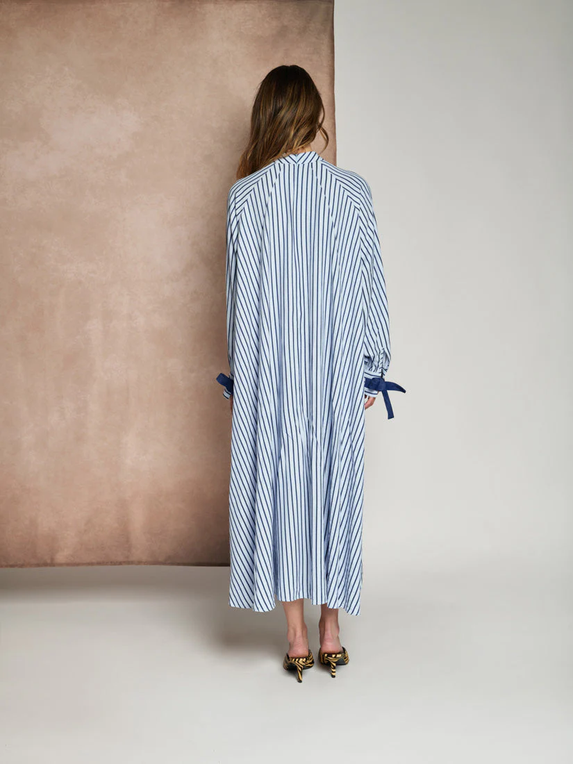 <b> Ghospell </b> Fifer Striped Midi Dress - Image 4
