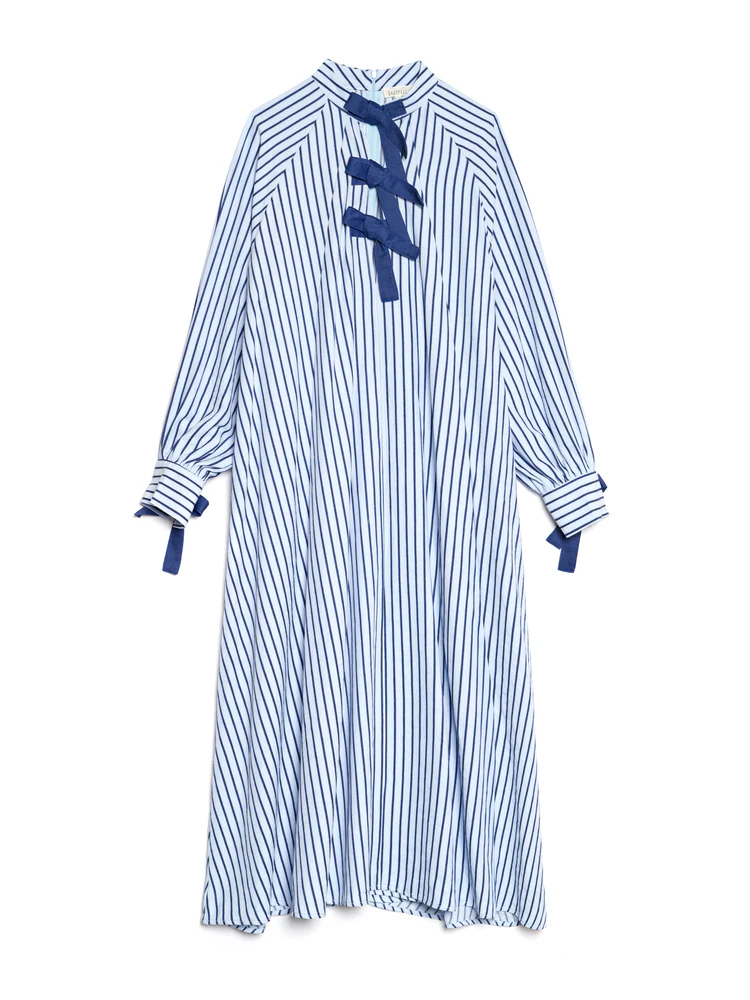 <b> Ghospell </b> Fifer Striped Midi Dress - Image 7