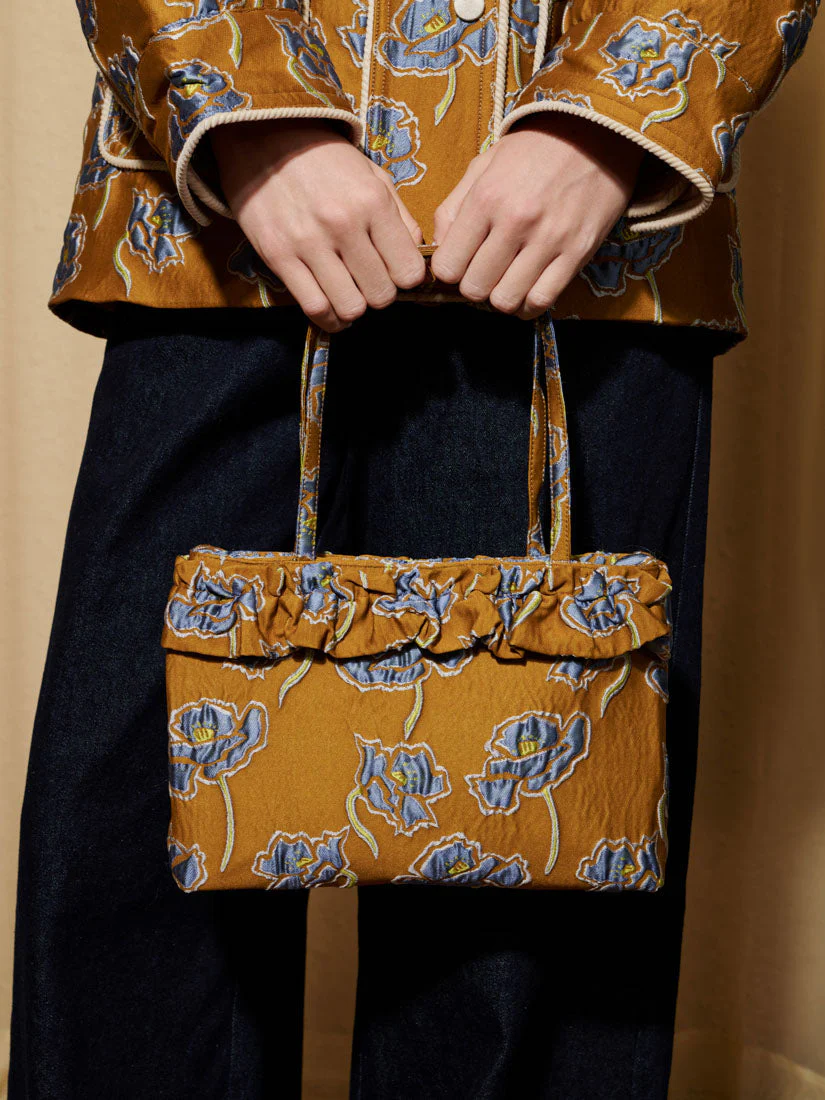 <b>DREAM</b> Honey Jacquard Ruffle Bag