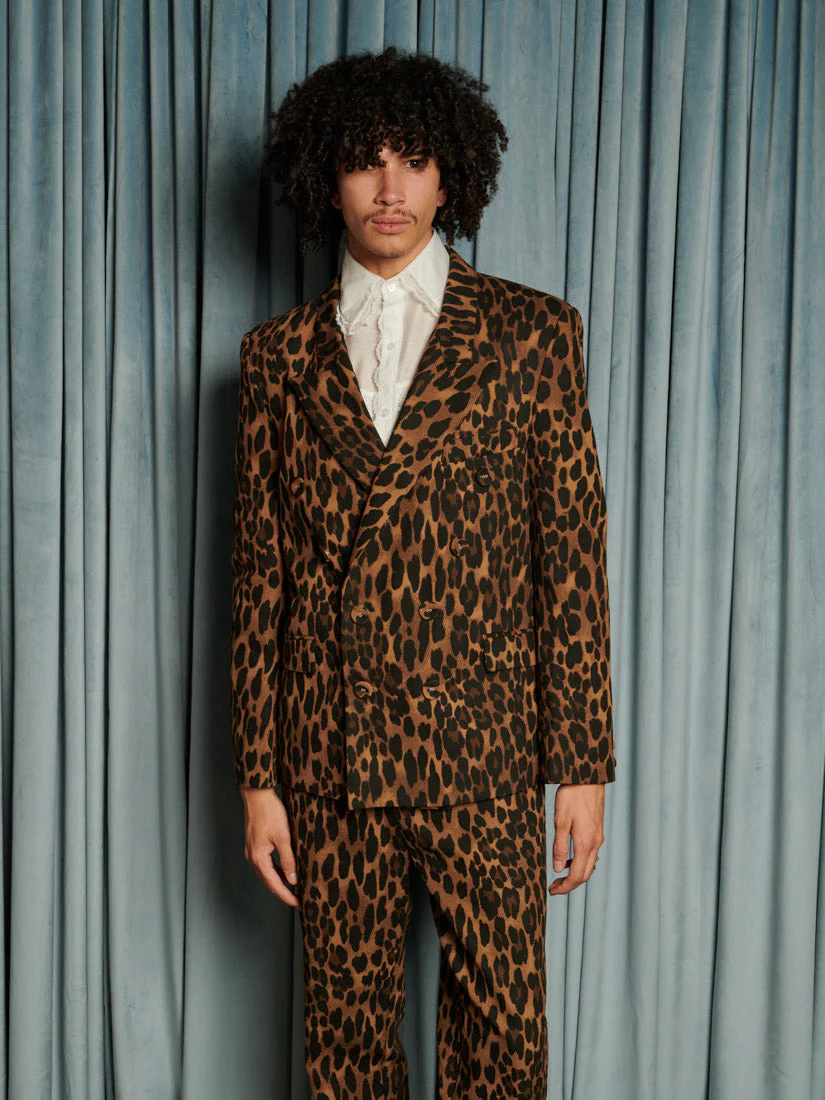 Matteo Leopard Double Breasted Blazer