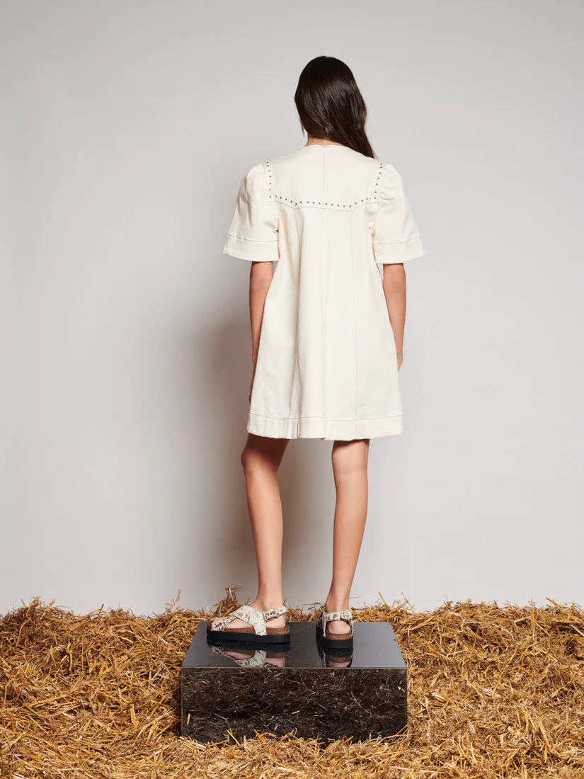 <b> Ghospell </b> Quincey Drill Mini Dress - Image 4