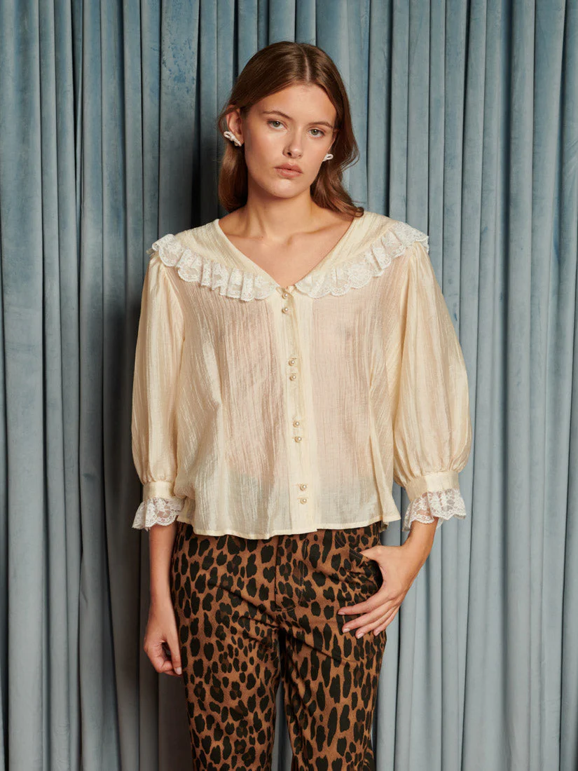 Silken Collar Blouse