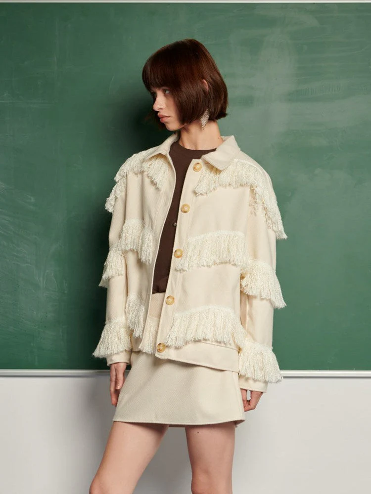 <b> Ghospell </b> Soliha Fringe Jacket - Image 3