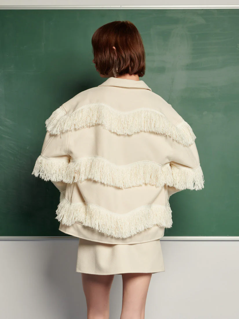 <b> Ghospell </b> Soliha Fringe Jacket - Image 4