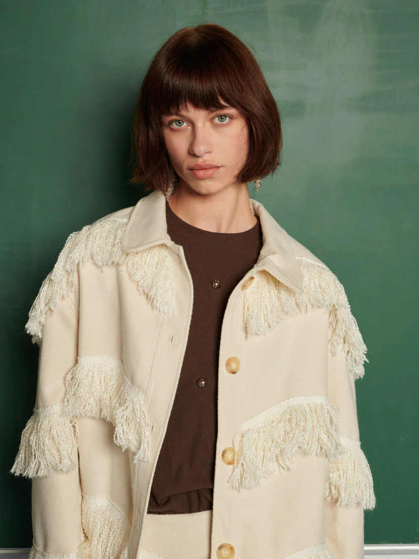 <b> Ghospell </b> Soliha Fringe Jacket - Image 5