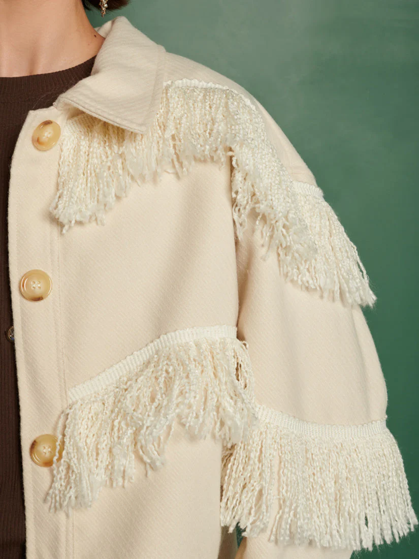 <b> Ghospell </b> Soliha Fringe Jacket - Image 6